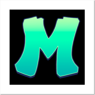 Letter M - Green fade Posters and Art